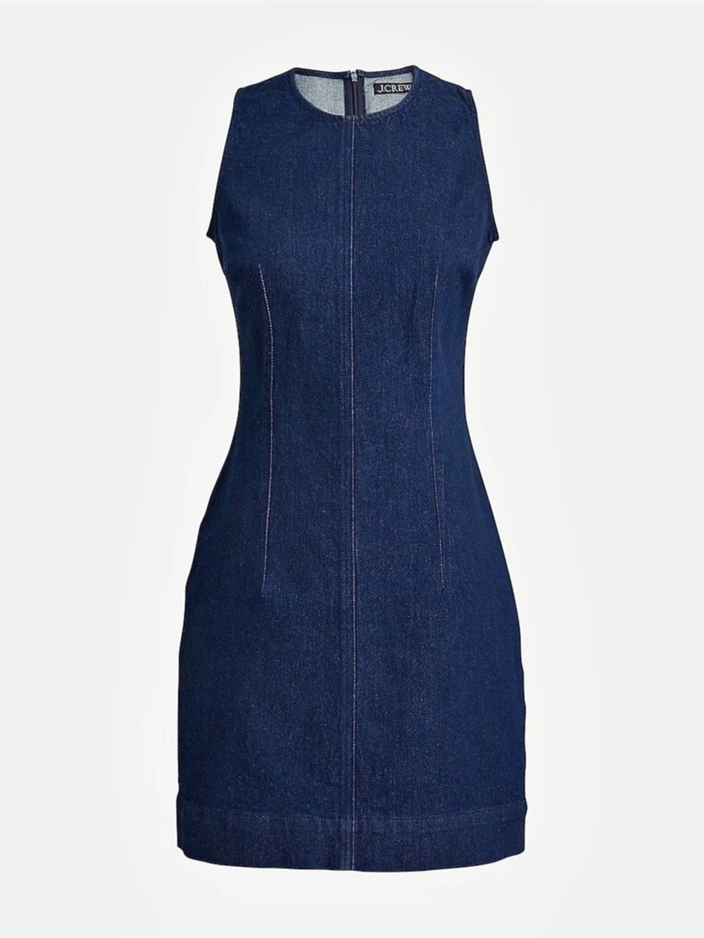 J.CREW • Fitted denim mini dress in Rinse wash dark wash size 2 sleeveless